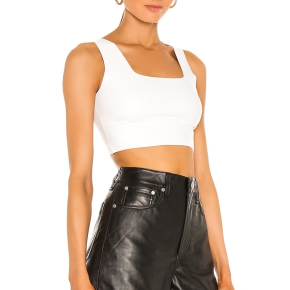 Commando Faux Leather Crop Top in White - Picture 3 of 11